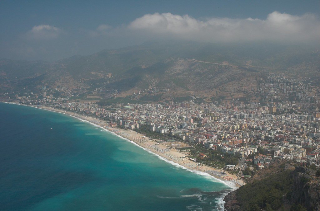 Luftaufnahme des Kleopatra-Strands, Alanya