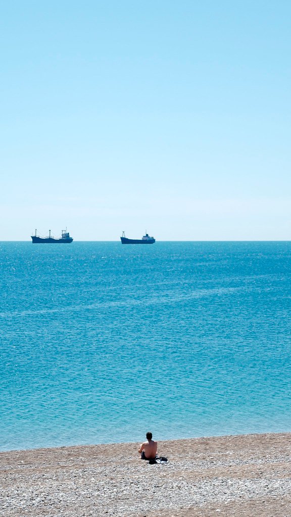 Kieselstrand von Konyaaltı mit Blick aufs Meer